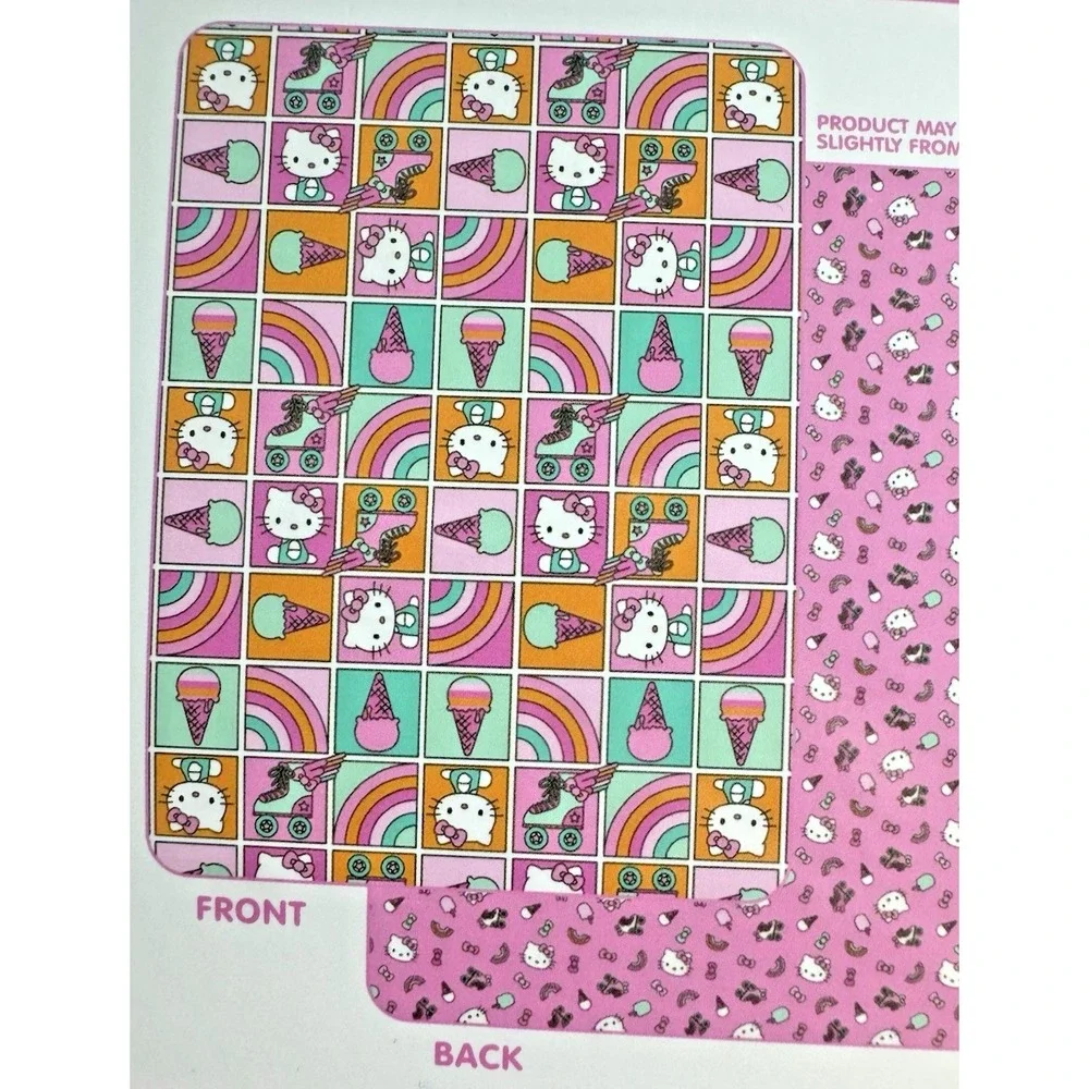 Reversible Quilted Hello Kitty Twin‎ Blanket – Vibrant Multicolor Cozy Style